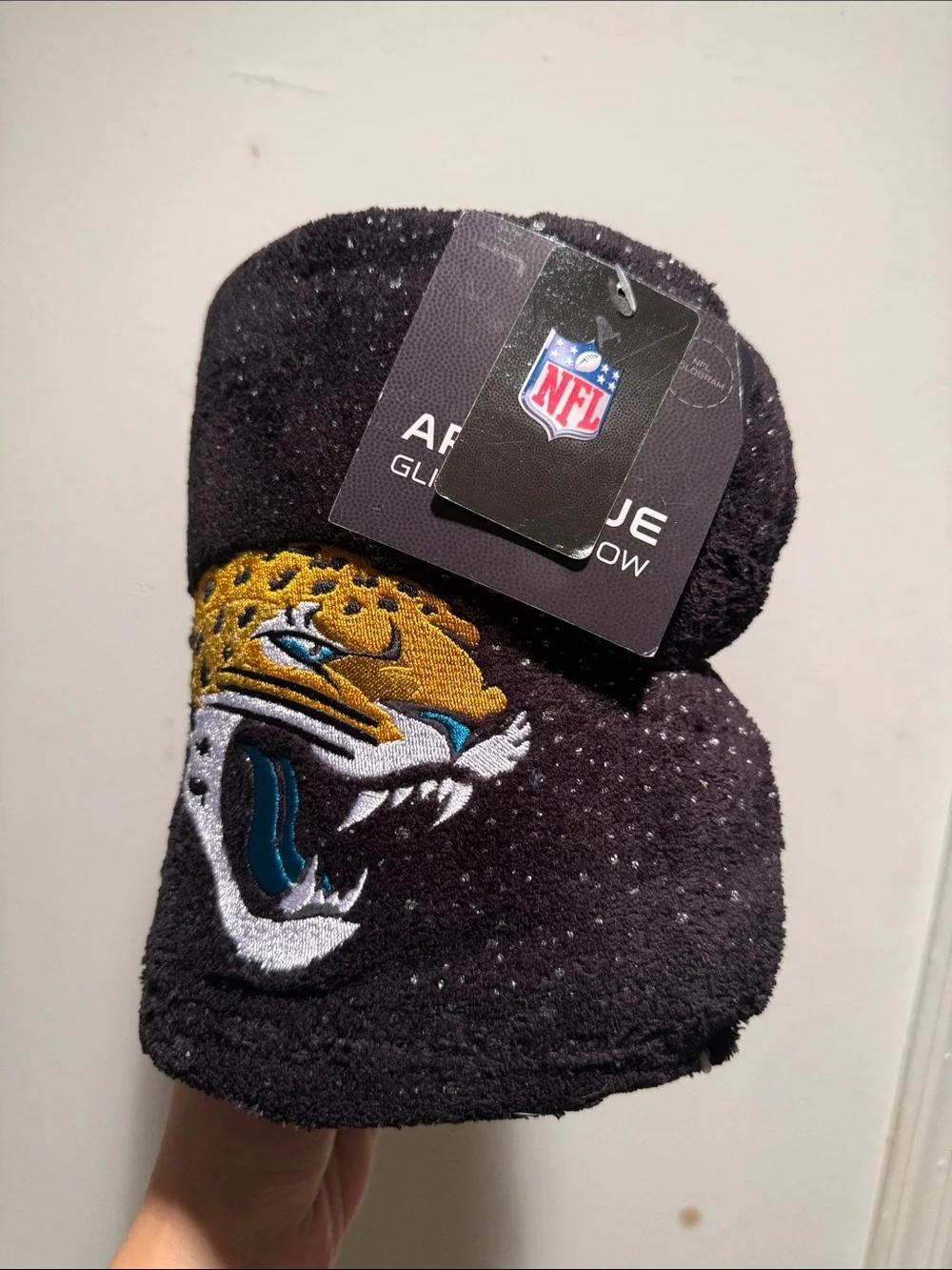 NFL Jacksonville Jaguars Black Glitter throw blanket black New polyester